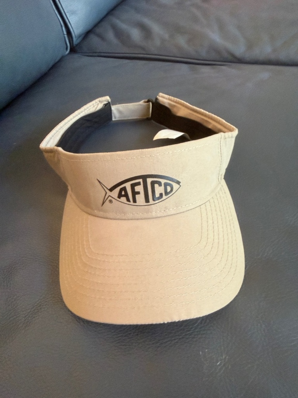 AFTCO Tan Visor with Black Fish Logo